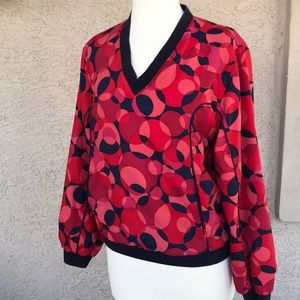 Liz Golf Liz Claiborne V-neck Red & Navy Pullover
